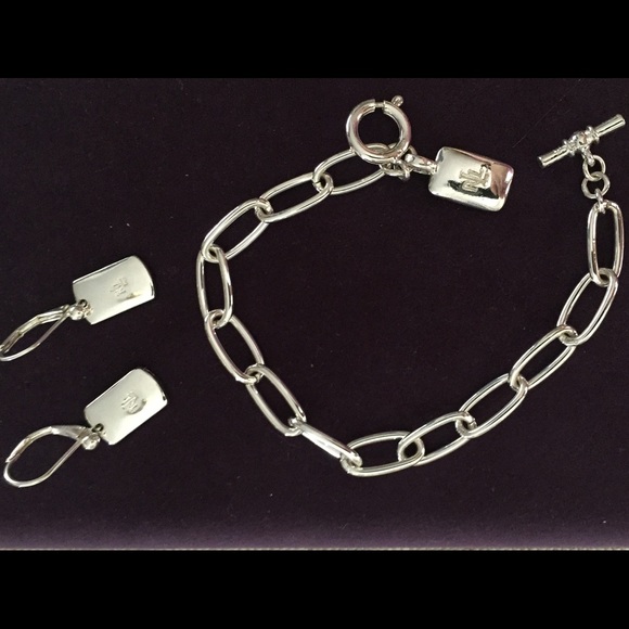 NWOT Ralph Lauren Silver Earrings & Bracelet - Picture 1 of 3